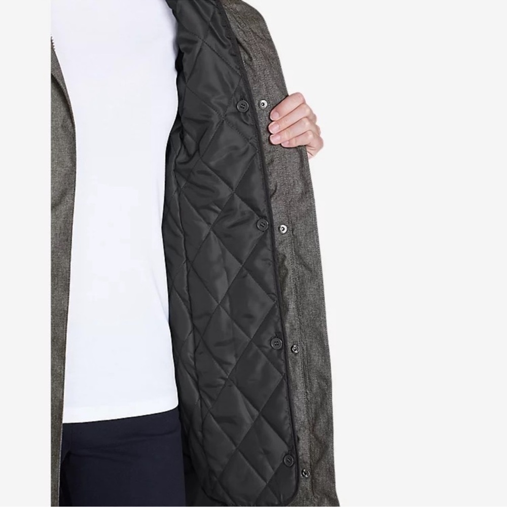 Eddie Bauer Women's Girl on the Go Insulated Waterproof Trench Coat - Gray MP - Picture 3 of 15